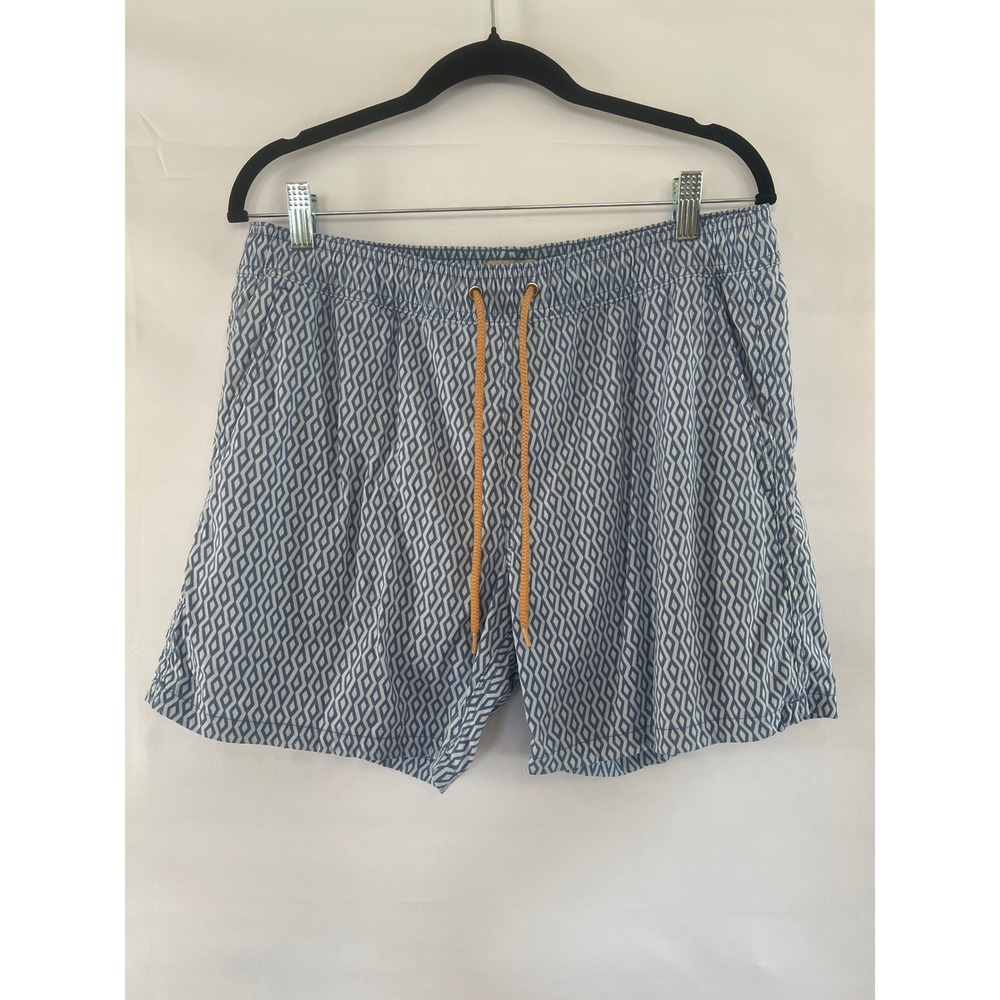 J. Crew Mens Blue White Swim Trunks/Sports Shorts Medium 5 Inseam